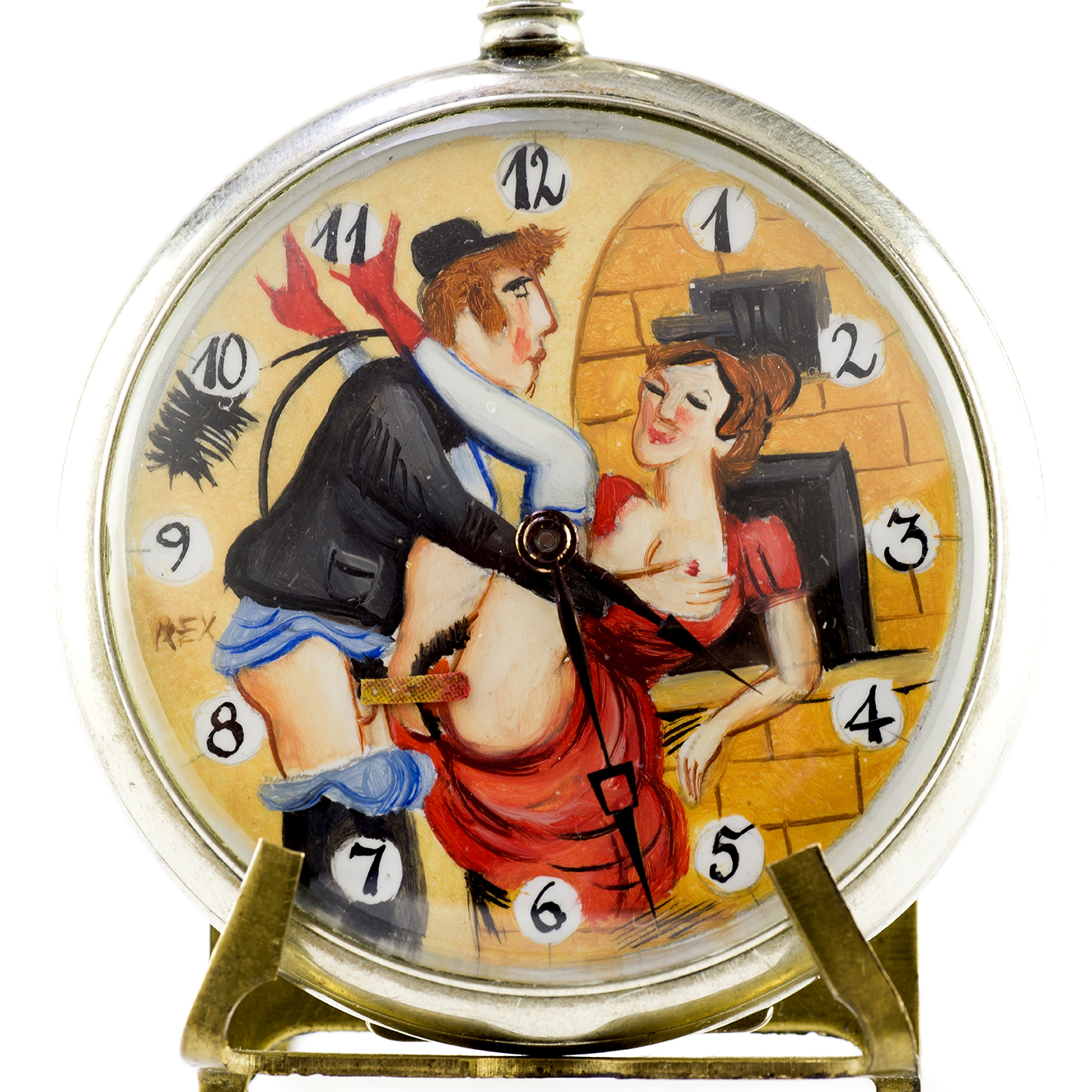 MAESTRÍA. Reloj Erótico de Bolsillo, Lepine, remontoir, Automatón. Ca. 1900 MAESTRÍA. Reloj Erótico de Bolsillo, Lepine, remontoir, Automatón. Ca. 1900