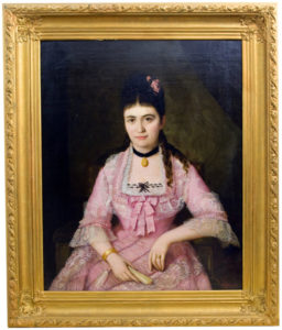 MANUEL GARCÍA “HISPALETO”. Óleo sobre lienzo. ""Retrato de dama"
