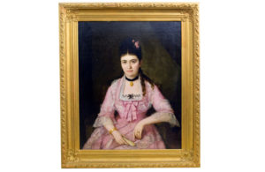 MANUEL GARCÍA “HISPALETO”. Óleo sobre lienzo. ""Retrato de dama"