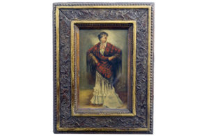 MANUEL MOLINÉ MUNS. Óleo sobre tabla."