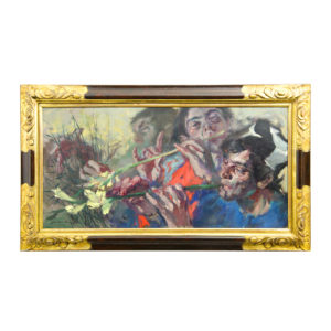 MANUEL MONEDERO. Óleo sobre lienzo. "Músicos".