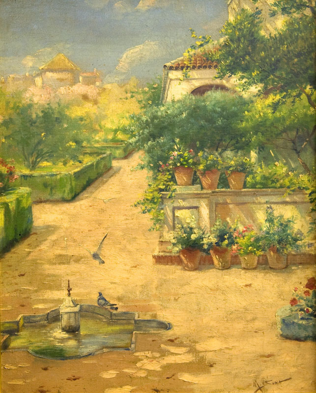 MANUEL OSUNA. Óleo sobre lienzo. ""Jardines" MANUEL OSUNA. Óleo sobre lienzo. ""Jardines"