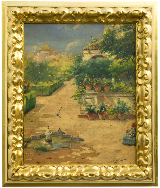 MANUEL OSUNA. Oil on canvas. ""Gardens"