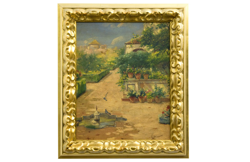 MANUEL OSUNA. Óleo sobre lienzo. ""Jardines" MANUEL OSUNA. Óleo sobre lienzo. ""Jardines"