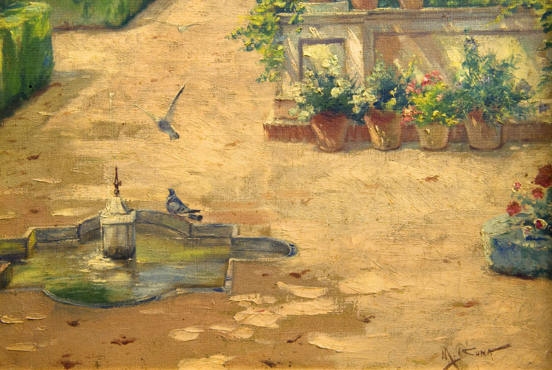 MANUEL OSUNA. Óleo sobre lienzo. ""Jardines" MANUEL OSUNA. Óleo sobre lienzo. ""Jardines"