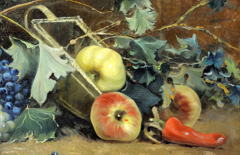 MANUEL RUIZ MORALES. Óleo sobre lienzo. ""Bodegón de frutas" MANUEL RUIZ MORALES. Óleo sobre lienzo. ""Bodegón de frutas"
