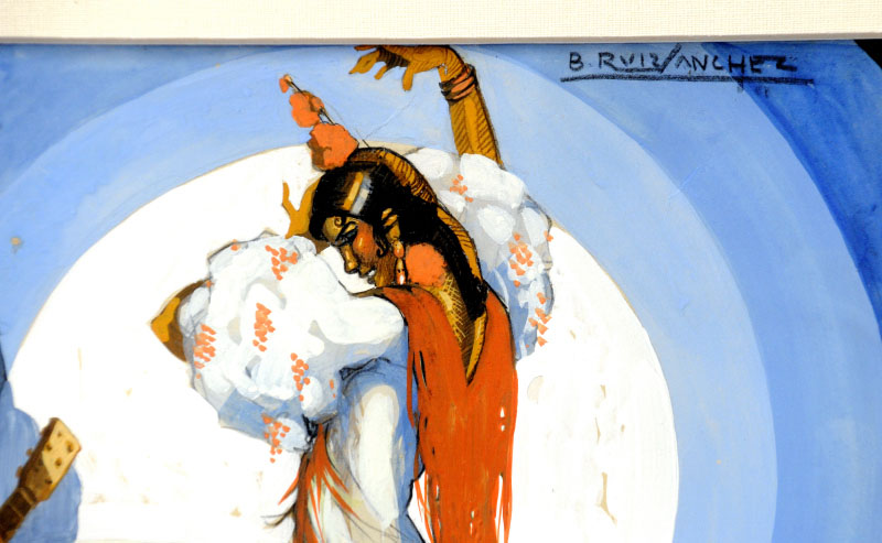 MANUEL RUIZ MORALES. Técnica mixta sobre cartón. ""Tablao" MANUEL RUIZ MORALES. Técnica mixta sobre cartón. ""Tablao"