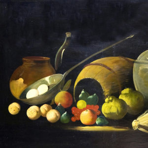 MANUEL VENTURA MILLÁN. Óleo sobre lienzo. "Bodegón".