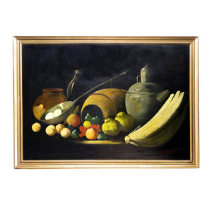 MANUEL VENTURA MILLÁN. Óleo sobre lienzo. "Bodegón".