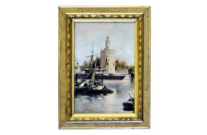 MARCOS GIRÁLDEZ DE ACOSTA.. Óleo sobre lienzo. ""Torre del Oro"