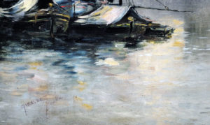 MARCOS GIRÁLDEZ DE ACOSTA.. Óleo sobre lienzo. ""Torre del Oro"