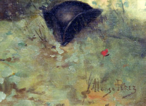 MARIANO ALONSO PÉREZ Y VILLAGROSA. Óleo sobre lienzo. ""Escena Galante"