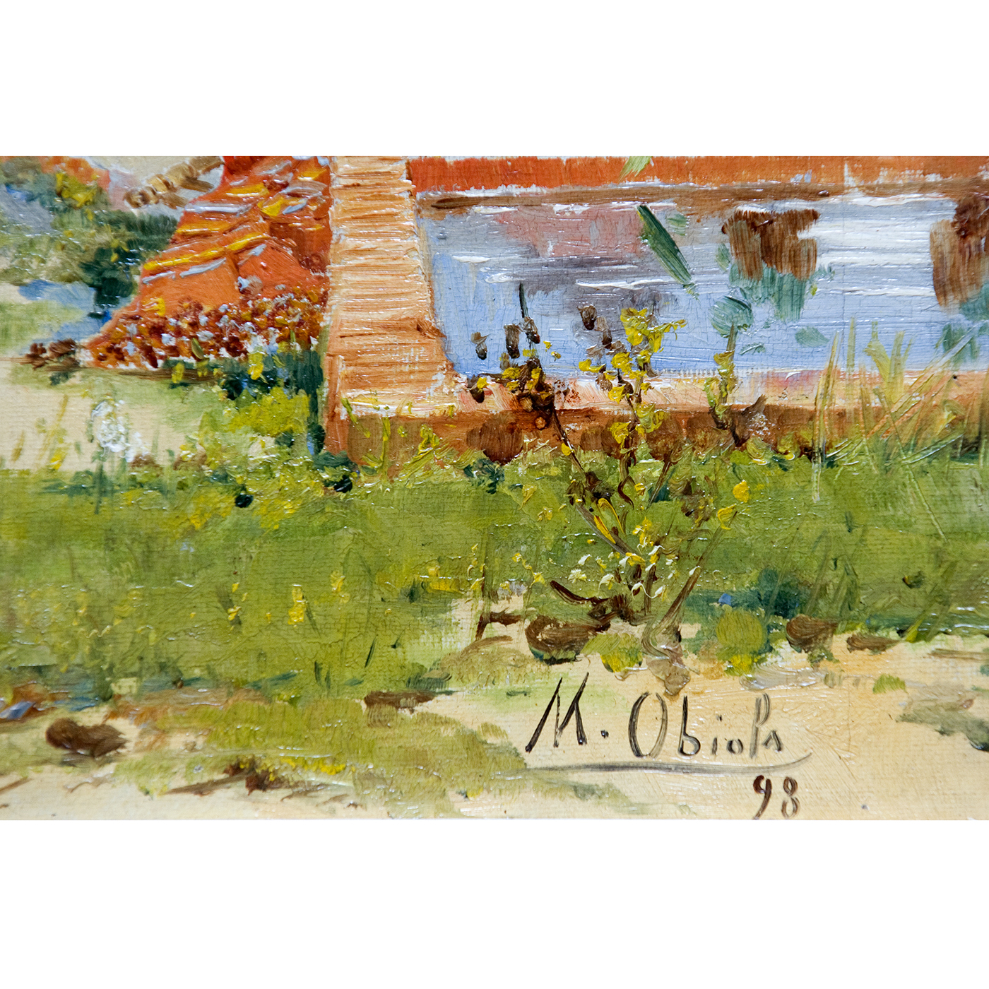 MARIANO OBIOLS DELGADO. Óleo sobre lienzo. "Escena de Venta". MARIANO OBIOLS DELGADO. Óleo sobre lienzo. "Escena de Venta".