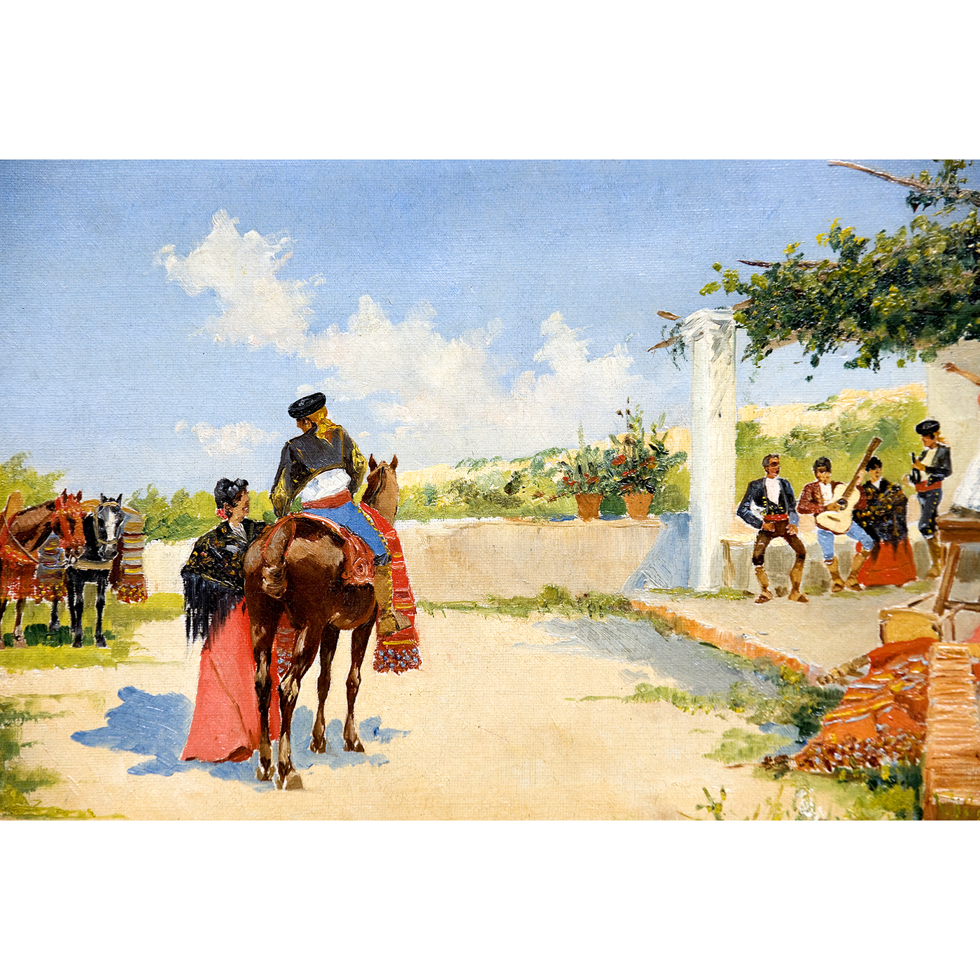 MARIANO OBIOLS DELGADO. Óleo sobre lienzo. "Escena de Venta". MARIANO OBIOLS DELGADO. Óleo sobre lienzo. "Escena de Venta".