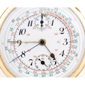 MGBM-GENEVE. Reloj Cronógrafo monopulsante de bolsillo, Lepine y remontoir. Ca. 1920
