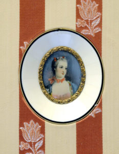 Miniatura pintada sobre disco oval de marfil. Siglo XIX