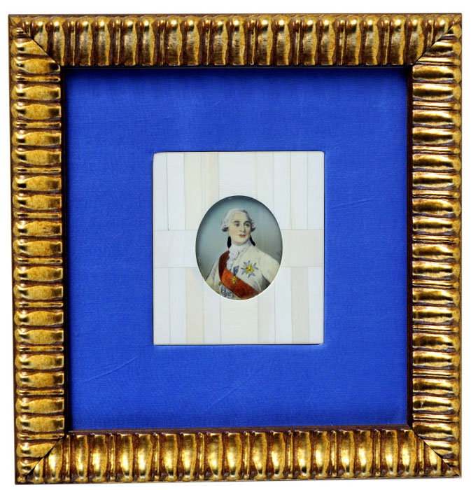 Miniatura pintada sobre disco oval de marfil. Siglo XIX. Federico “El Grande”, Siglo XIX
