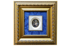 Miniatura pintada sobre placa oval de marfil. Siglo XIX.