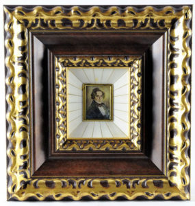 Miniatura pintada sobre placa rectangular de marfil. Siglo XIX.