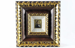 Miniatura pintada sobre placa rectangular de marfil. Siglo XIX.
