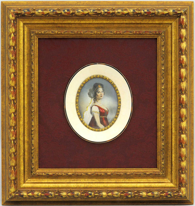 MINIATURA SOBRE PLACA DE MARFIL. Siglo XIX