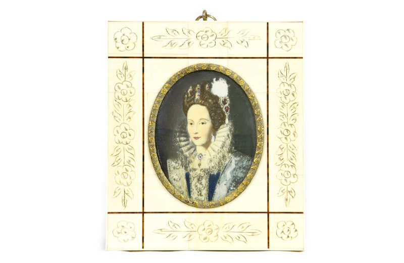 Miniatura sobre placa de marfil. Siglo XIX.