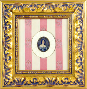 Miniatura sobre placa oval de marfil. Siglo XIX.