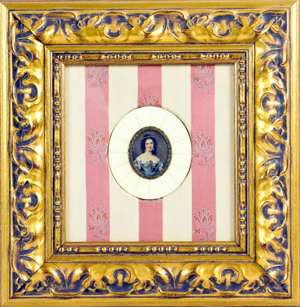 Miniatura sobre placa oval de marfil. Siglo XIX.