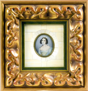 Miniatura sobre placa oval de marfil. Siglo XIX.