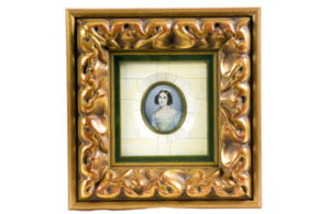 Miniatura sobre placa oval de marfil. Siglo XIX.