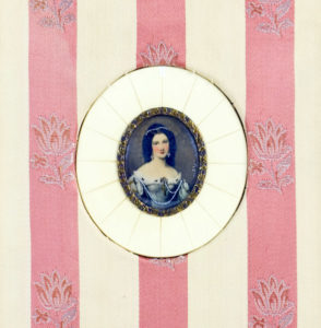 Miniatura sobre placa oval de marfil. Siglo XIX.