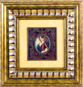 Miniatura sobre placa oval de marfil. Siglo XIX.