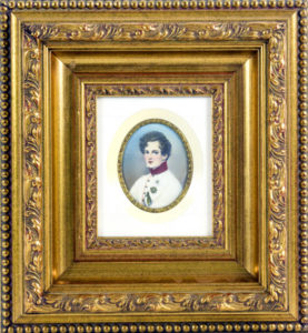 Miniatura sobre placa oval de marfil. Siglo XIX.