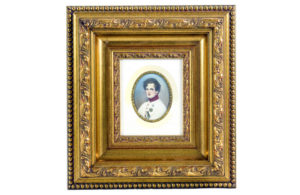 Miniatura sobre placa oval de marfil. Siglo XIX.
