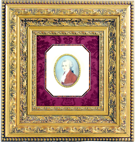 Miniatura sobre placa oval de marfil. Siglo XIX.