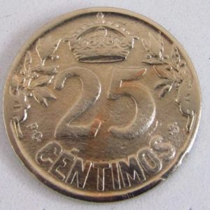 MONEDA DE 25 CENTIMOS.AÑO 1925 ALFONSO XIII. NIQUEL.