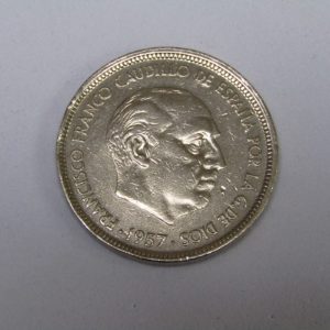 Moneda de 50 pesetas.Año 1957.UNA LIBRE GRANDE.