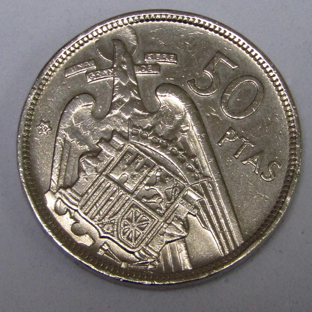 Moneda de 50 pesetas.Año 1957.UNA LIBRE GRANDE. Moneda de 50 pesetas.Año 1957.UNA LIBRE GRANDE.