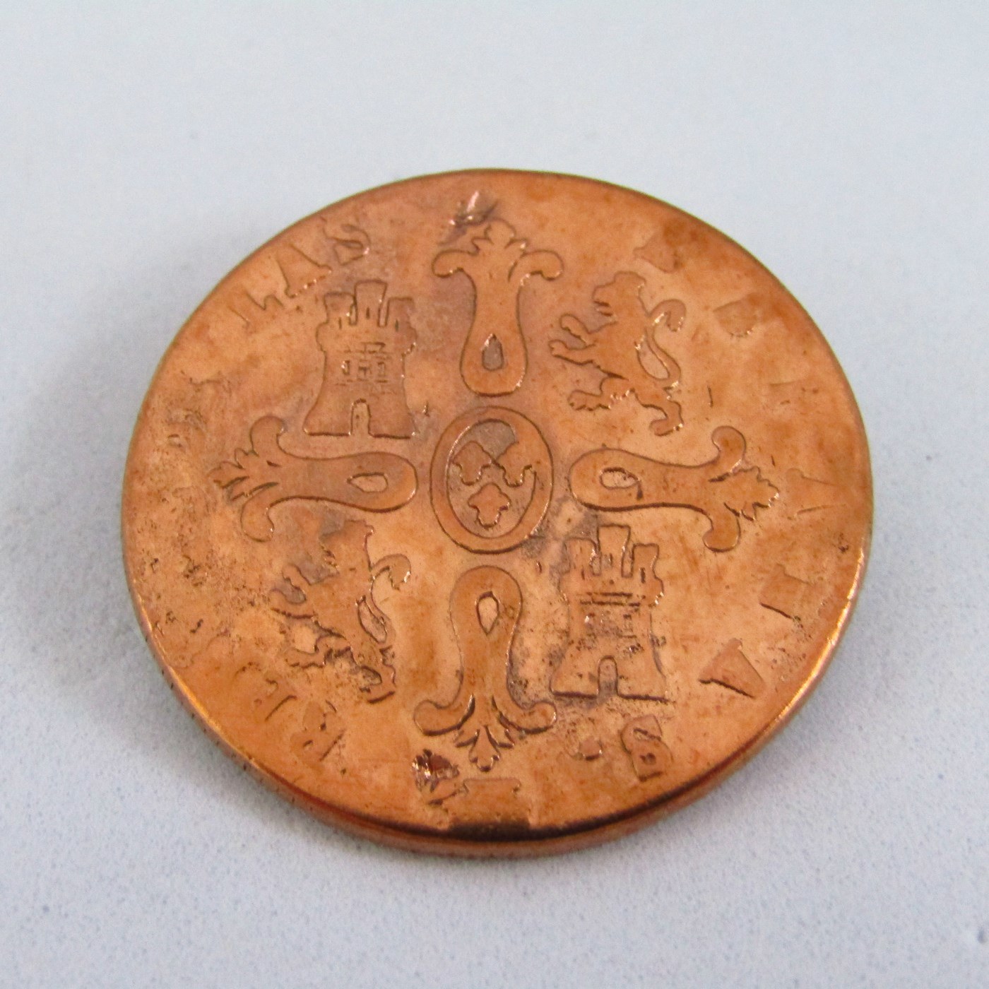 Moneda de ocho maravedies. 1846 ISABELII.COBRE.B.C.