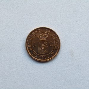 Moneda de UN CENTIMO. COBRE. Año 1912 ALFONSO XIII.(*2) S/C.