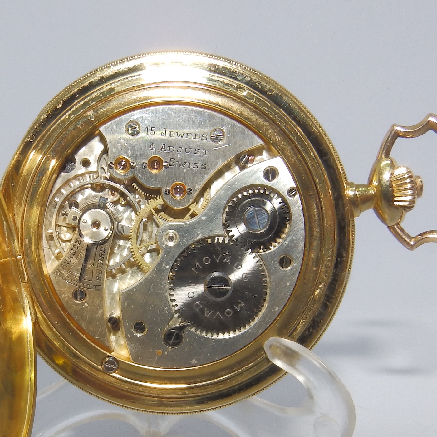 MOVADO. Reloj de Bolsillo para caballero, saboneta y remontoir. Suiza, Ca. 1910.
