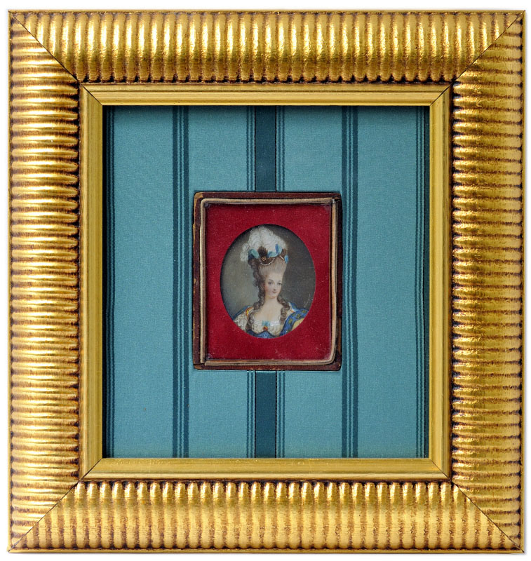 N. LARUJIER (Siglo XIX). MINIATURA PINTADA SOBRE DISCO DE MARFIL N. LARUJIER (Siglo XIX). MINIATURA PINTADA SOBRE DISCO DE MARFIL