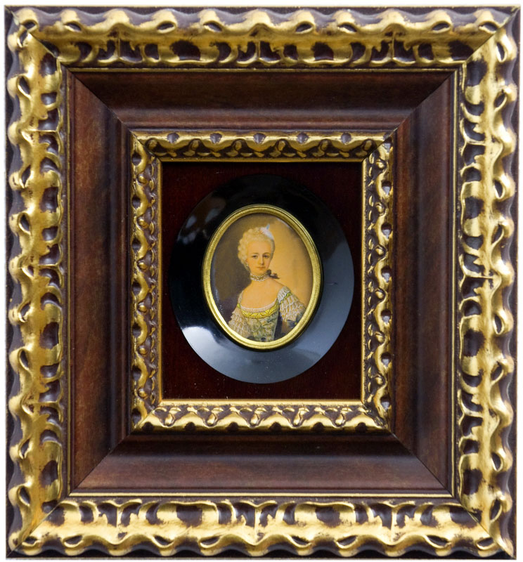 OBRADORS VALAR (Siglo XIX). MINIATURA SOBRE PLACA OVAL DE MARFI