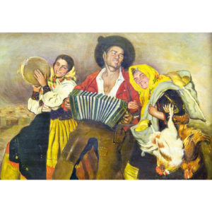 Óleo sobre lienzo. "Músicos rurales".