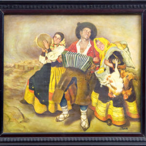 Óleo sobre lienzo. "Músicos rurales".