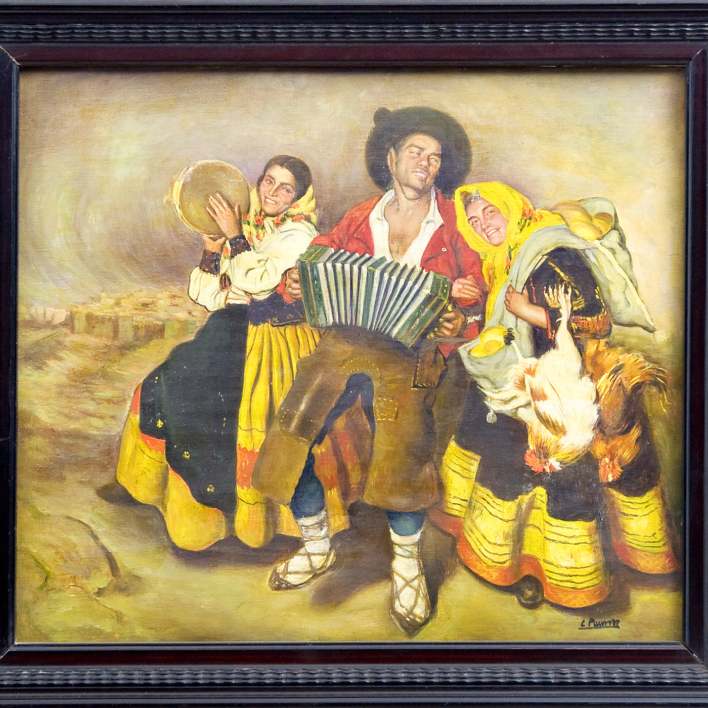Óleo sobre lienzo. "Músicos rurales". Óleo sobre lienzo. "Músicos rurales".