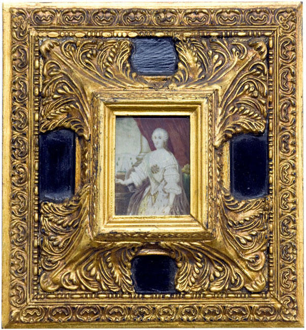 OIL ON RECTANGULAR IVORY PLATE. 17I-XIX century