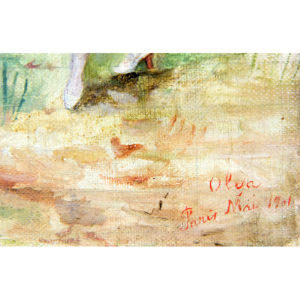 OLGA. Óleo sobre lienzo. "Dama en jardín"