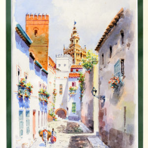 ORTIZ (Sevilla). Acuarela sobre cartón.