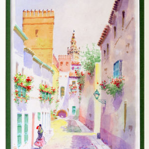 ORTIZ (Sevilla). Acuarela sobre cartón.